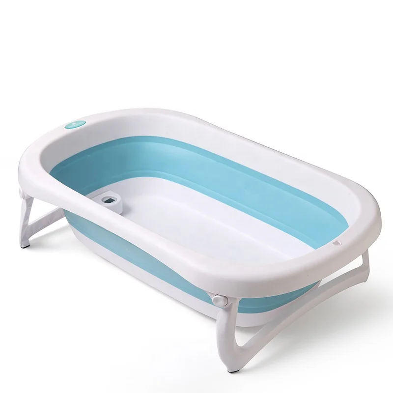 

2021 new design Baby Foldable Bathtub Kids Portable Bath Tub with temperature sensing