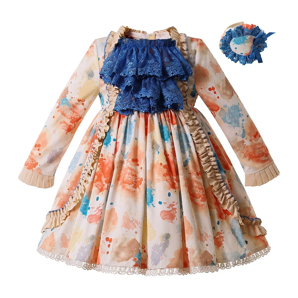 

Wholesale Pettigirl 2021 New Children Floral Party Princess Dresses for Kids Girls 2021 Birthday Age2 3 4 5 6 8 10 12Y &Hairband
