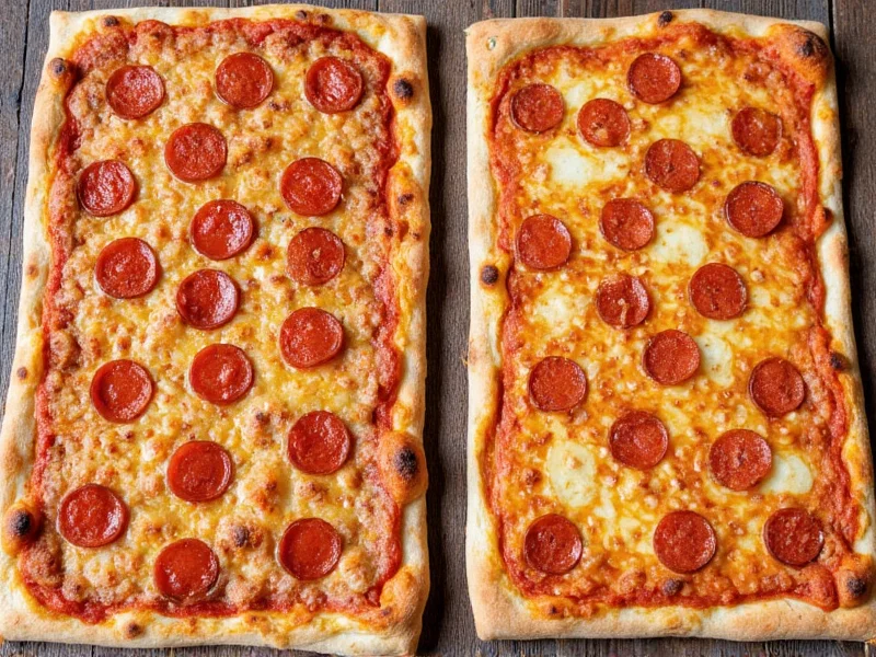 Side by side comparison of both pizza styles