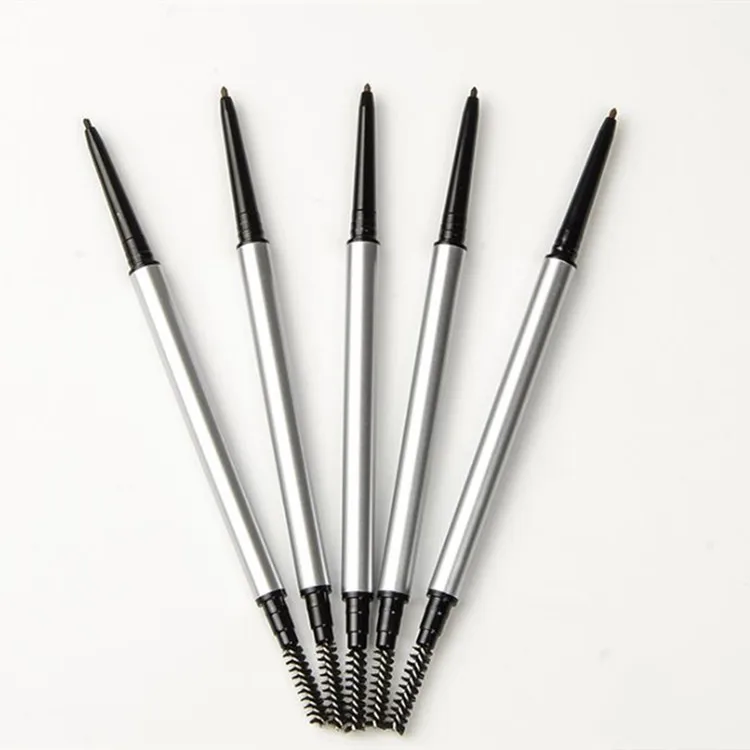 

Private label ultra slim eyebrow pencil 1.5mm eyebrow pencil with silver pen, 5 colors