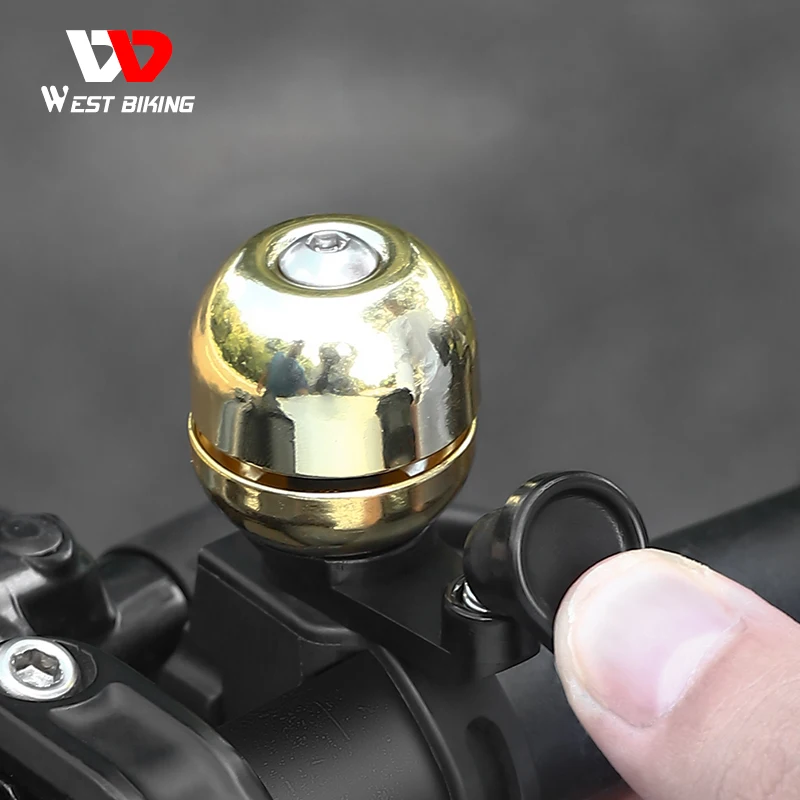 

WEST BIKING Retro Bicycle Copper Sound Handlebar Ring Horn Bell Safety Ringtone Crisp Small And Portable Mountain Bike Bell