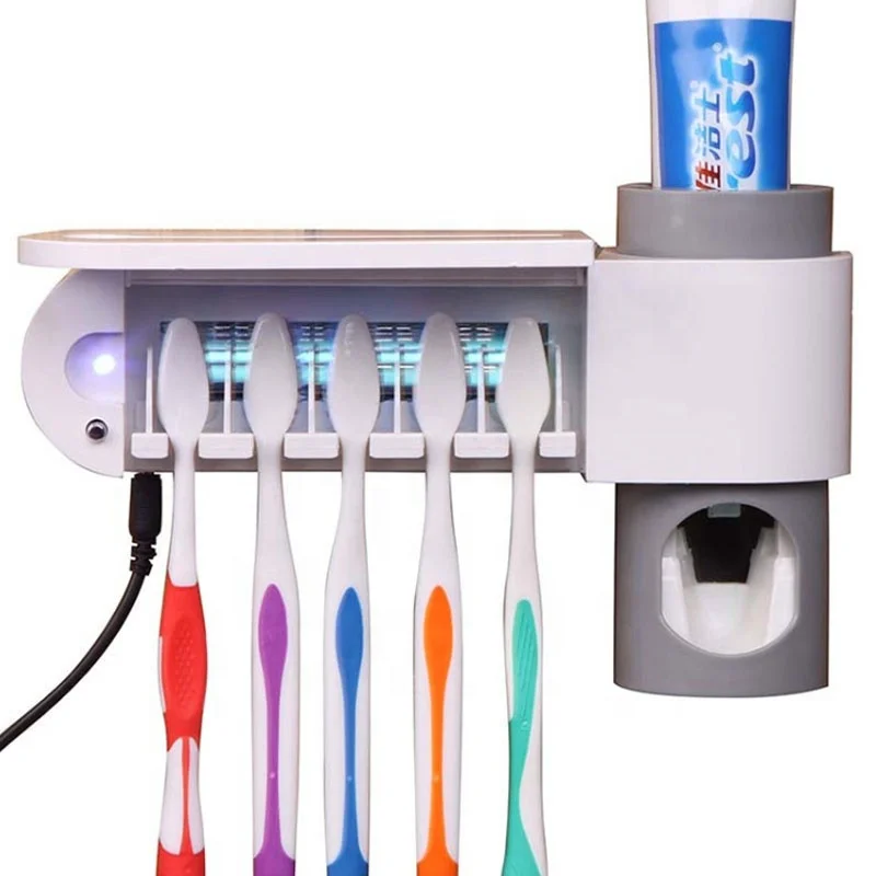 

CE RoHs UV Light Toothbrush Sterilizer Electric UltravioletSanitizer Tooth Brush Holder Squeezing Toothpaste Dispenser Automatic