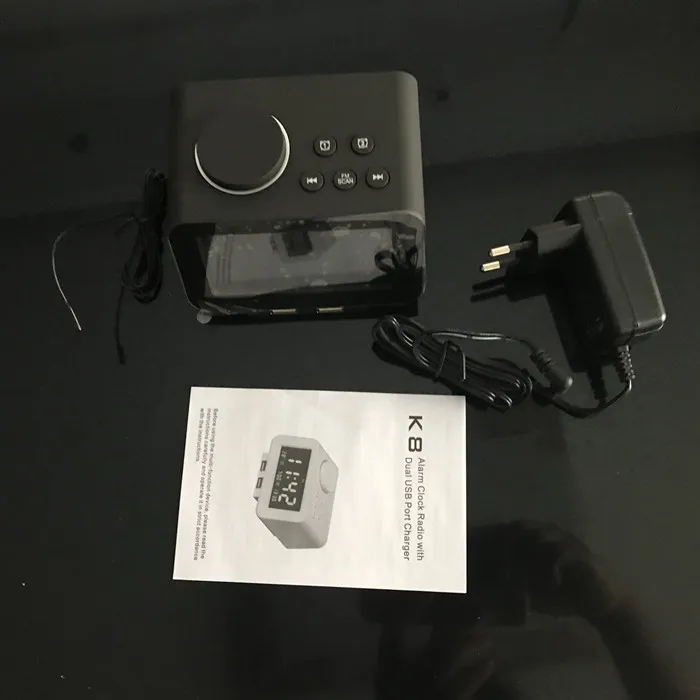 K8 Fm Radio Snooze Alarm Clock Bedside Digital Table Clock For Hotel