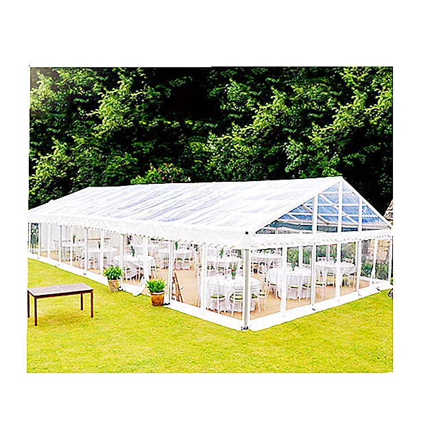 

500 People 0utdoor Aluminum Frame Big Tents for Wedding and Events with Clear Glass Wall 20x40m, Silver and optional