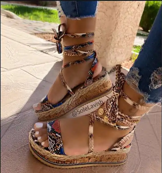 

Popular Snake Style Wedge Heel Design High Wedge Heel Women'S Eva Sandals, Customized color