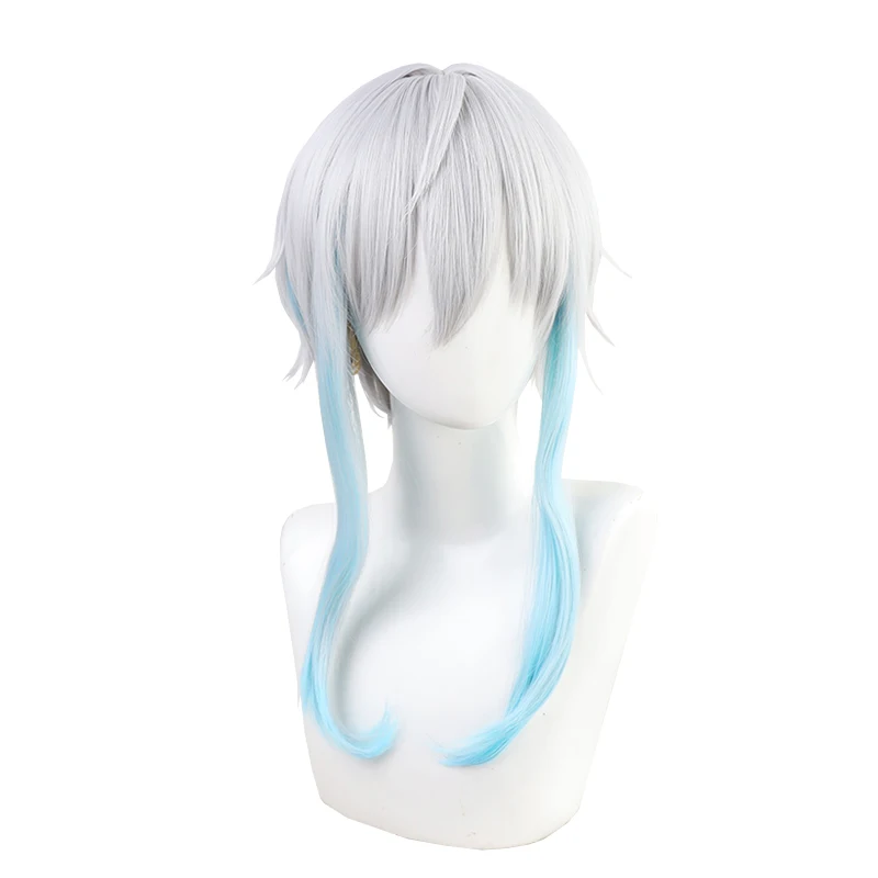 

Mixed silk silver grey Hair Anime Comic Exhibition Cosplay Halloween Hair COS Ombre Wigs Cool Women Hair, Pic showed