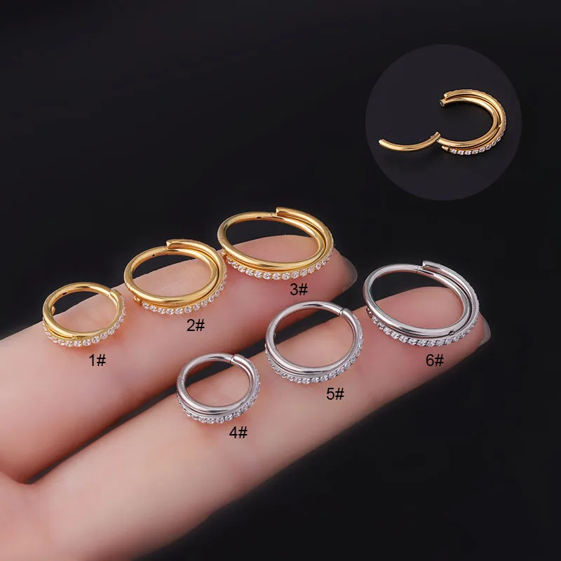 

Stainless Steel Conch Helix Daith Tragus Cartilage Ear Hinged Septum Clicker Sgment Nose Ring Body Piercing Earring Jewelry