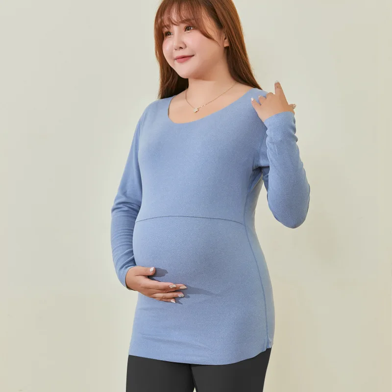 

Autumn winter Clothes Pregnant Women Nursing Pajamas Breastfeeding Confinement Clothes Warm Tops During Pregnancy, As shown in the figure
