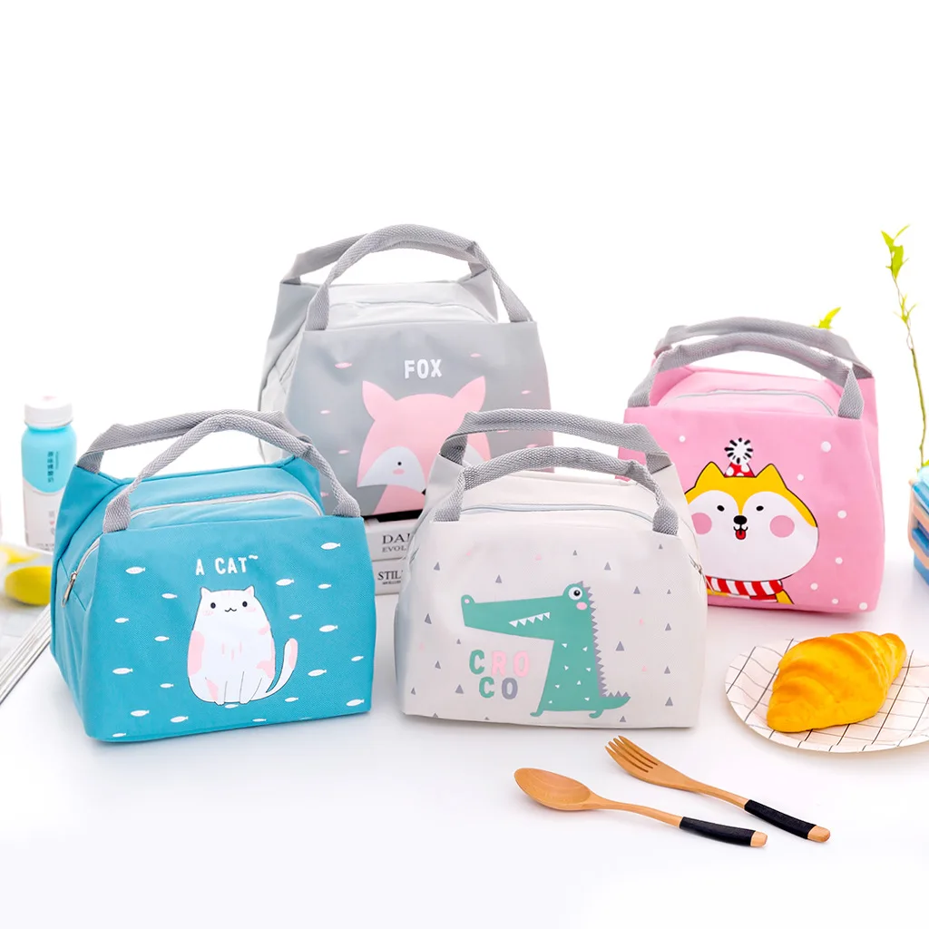 

Newest Kids small lunch box bag outdoor thick winter heat preservation bag cartoon pet bento bag