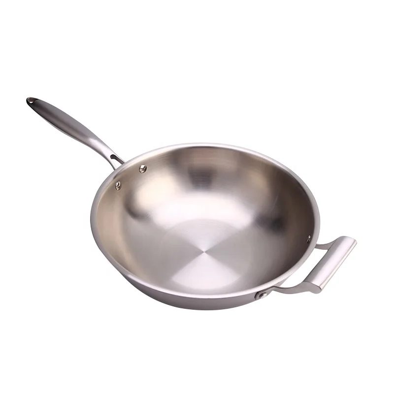 

Home Cooking Fry Pan Stainless Steel Cooking Pan with Long Handle