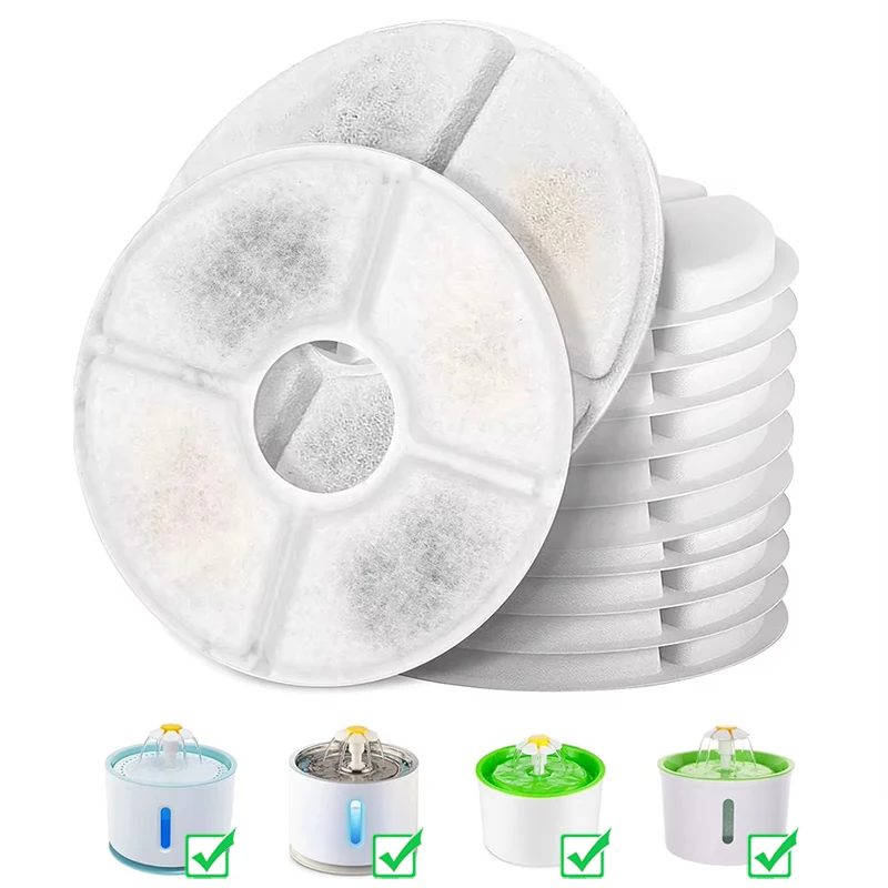 12-Pack Automatic Cat Water Fountain Filters 81oz/2.4L Pet Fountains 3 Filtration Systems Replacement Bowls 2.4L Cat Pet