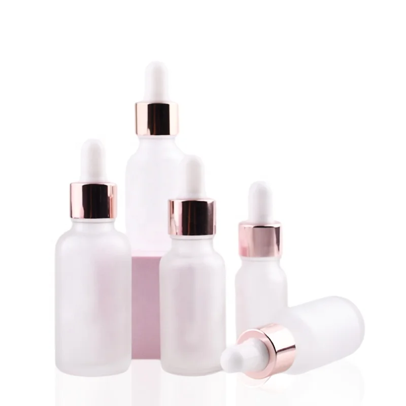 

Custom 10ml 30ml 50ml empty frosted bottle with aluminum cap face oil drop 15ml serum bottle glass bottles for hair oil droppers