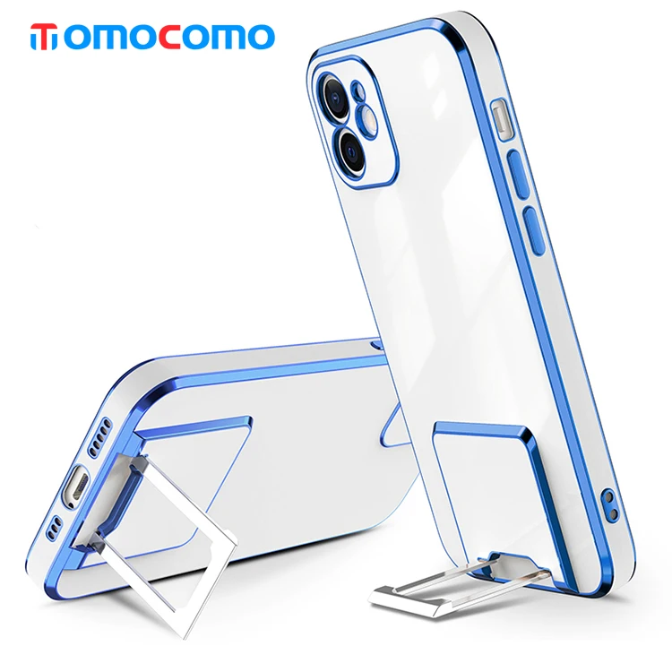 

TOMOCOMO OEM/ODM Plating Metal Kickstand Mobile Phone Bags & Cases For iphone xr, Transparent