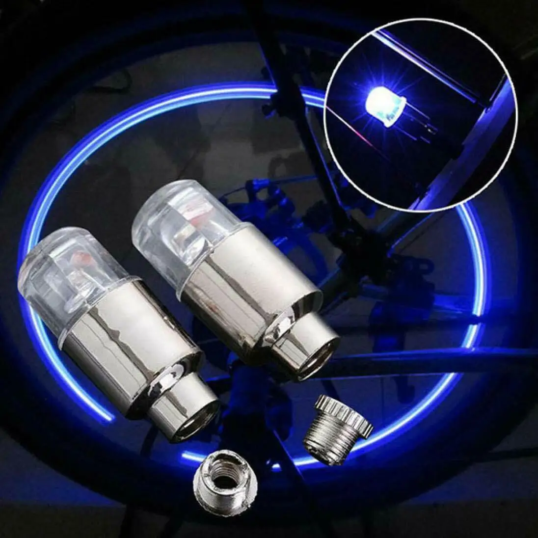 

Flash LED Lights For Bike Car Motorcycle Wheel Tyre Valve Include Battery, Colorful