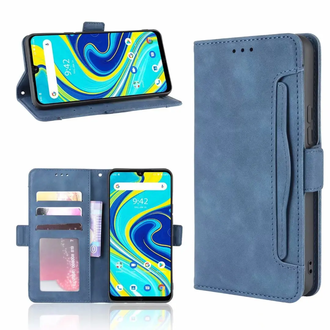 

Multi Card Slot Cattle Stripe Flip Wallet Leather Case For Umidigi A9 Pro /A7 Pro, As pictures