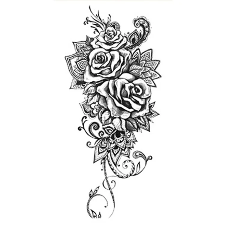 

Fast delivery in seven days flower pattern custom temporary tattoo sticker, Cmyk