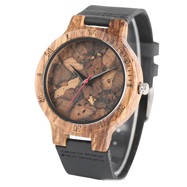 

Accept custom wooden fashion wristwatch with leather strap charm men watches