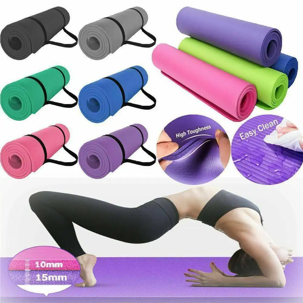 

Non Slip Carpet Pilates Gym Sports Exercise Pads Yoga Mat for Beginner Fitness Environmental Mats, Black,green,blue,pink,purple,gray,orange