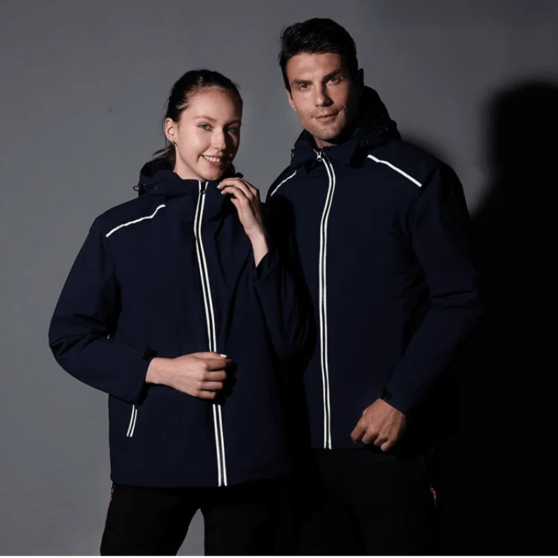 

New Plush Black Reflective Assault Coat Print Express Windproof Cotton Work Clothes Customized Coat