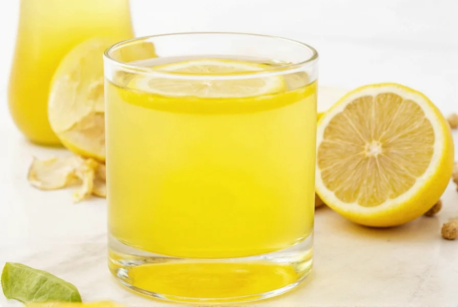 Fresh ginger and lemon ingredients for making ginger lemon shot