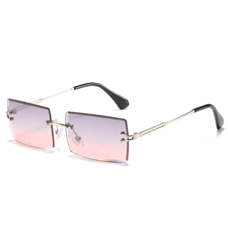 

Frameless sun glasses brand designer Custom fashion small rectangle shades new trendy rimless sunglasses 2021 women, As the pictures show