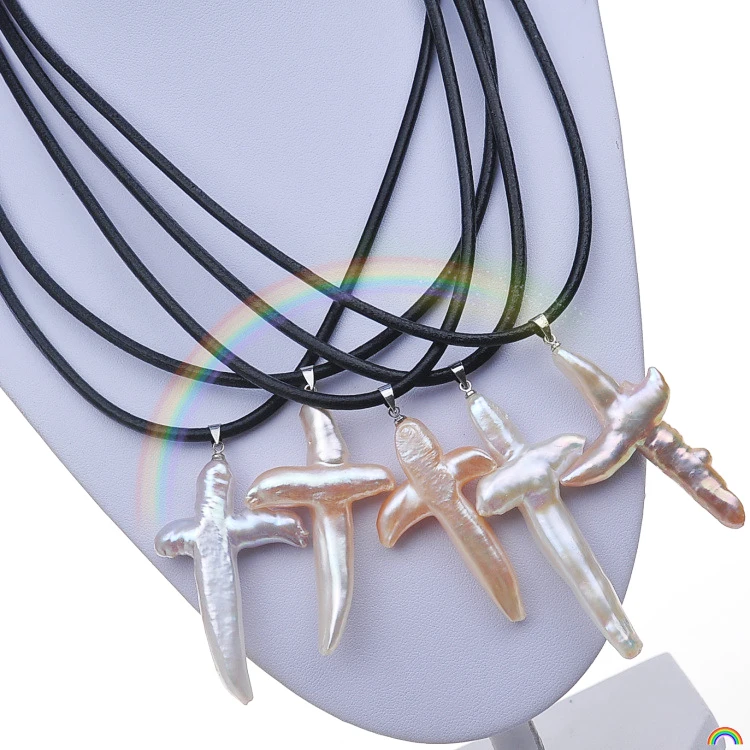 

Natural pearl women men kid cross necklaces wholesale in stock