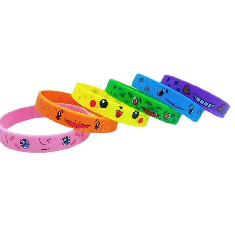 

Personalized Custom Size And Color For Women Men Kids Friendship Game Peripheral Cute Silicon Rubber Wristband Pokemons Bracelet