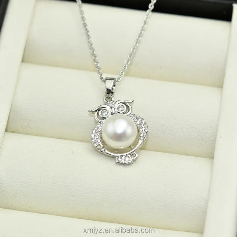 

Certified Pearl Ornament Wholesale Live Supply Owl Freshwater Pearl Pendant Necklace Real Gold Foreign Trade Gift