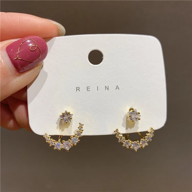 

2021 trendy jewelry rhinestone stud funky earrings for women