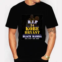 

Wholesale Men t shirts kobe bryant rip commemorative design print t shirt for men and women black t-shirt