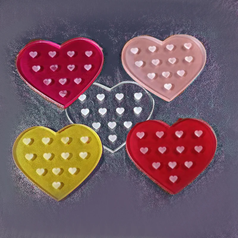 

Eyelash Glue Ring pallet Lash Extension Blossom Cup Holder OEM Pink Arrival Heart Shape Glue holder pallet