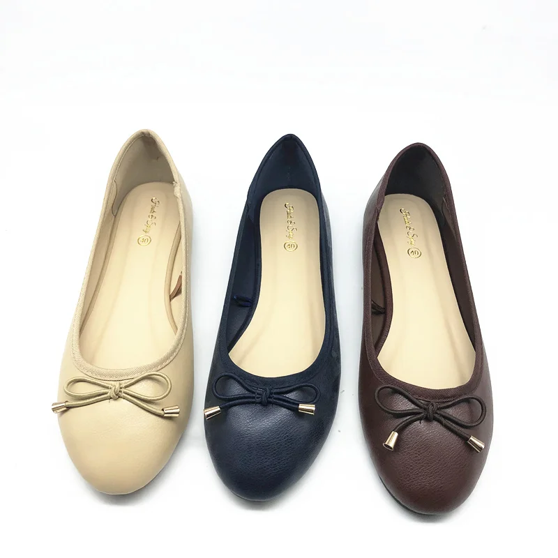 

wholesale office fancy fashion bow designer soft flat shoes for women, As picture show or customized