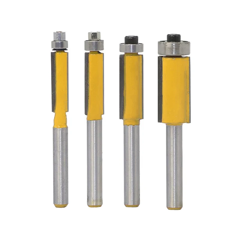 6mm 1/4 Shank Carbide Blades Woodworking Flush Trimming Router Bits Wood Mill Cutter Carpentry CNC Machining Tools