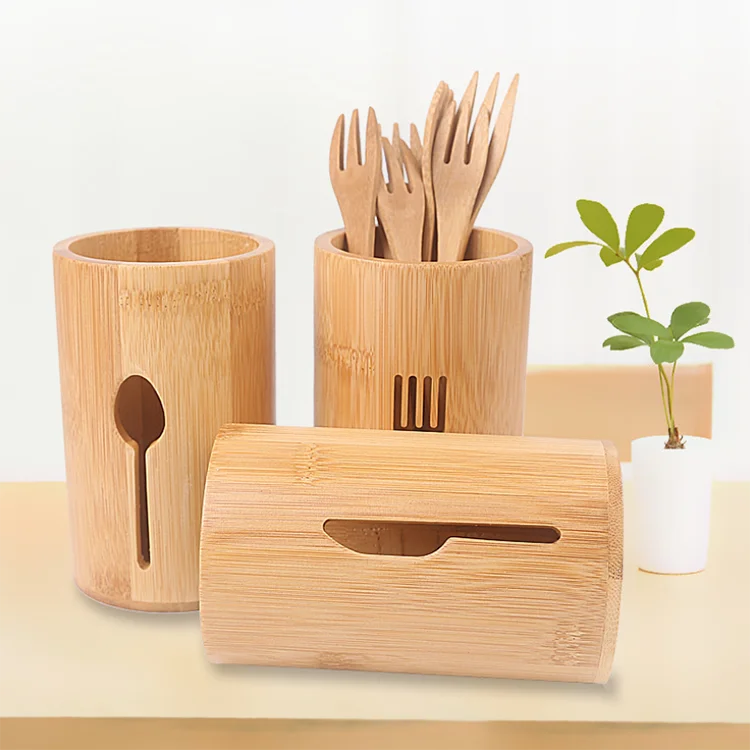 

Bamboo utensil holder for kitchen bamboo storage box cutlery holder