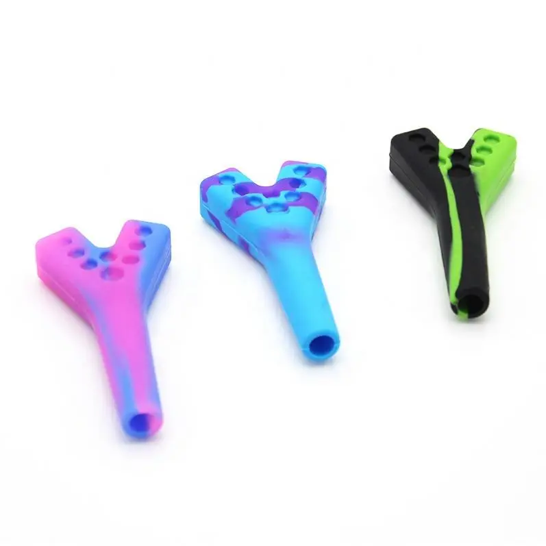 

JH New Style Two Holes Leaves Shaped Smoking Pipe Odourless Eco-Friendly Tobacco Pipe, Random