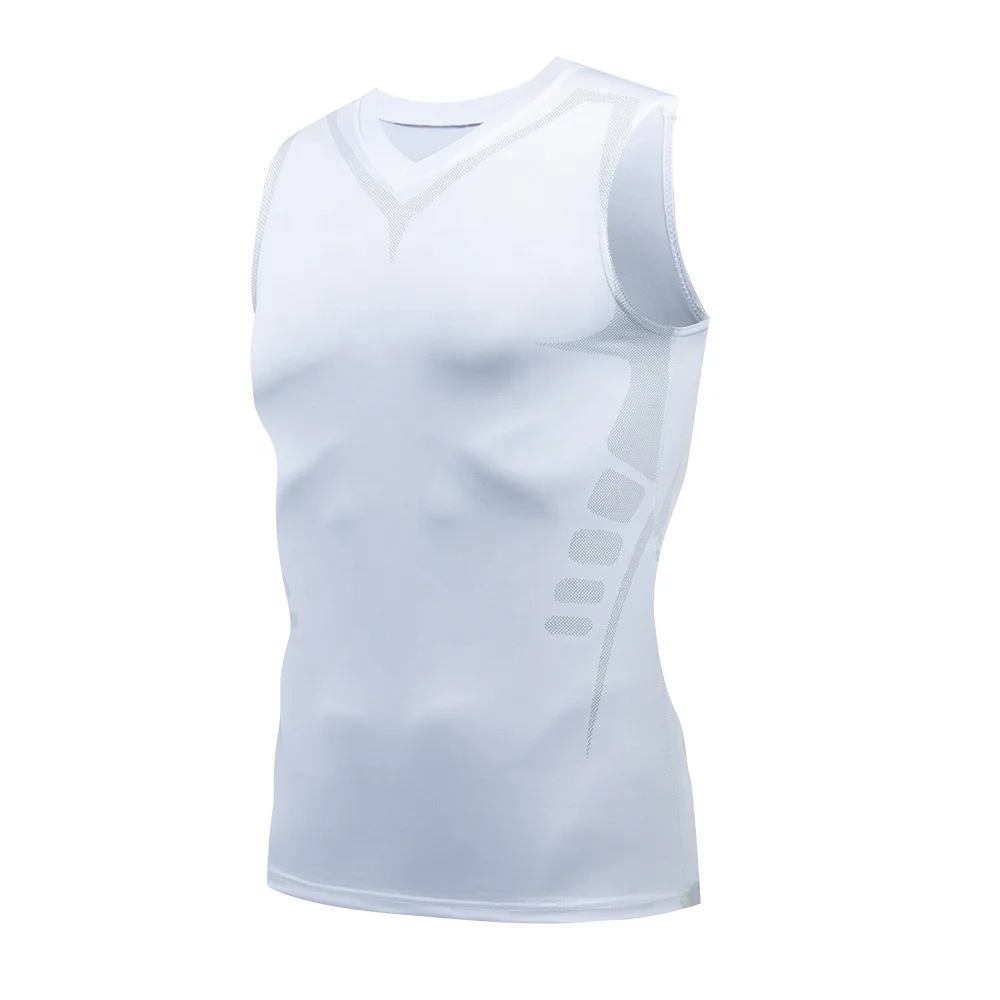 

2022 Amazon OEM Fitness Muscle V-neck Sleeveless Printed Tank Vest Athletic Training Yoga Running Gym Sportswear T-shirt For Men, Customized colors