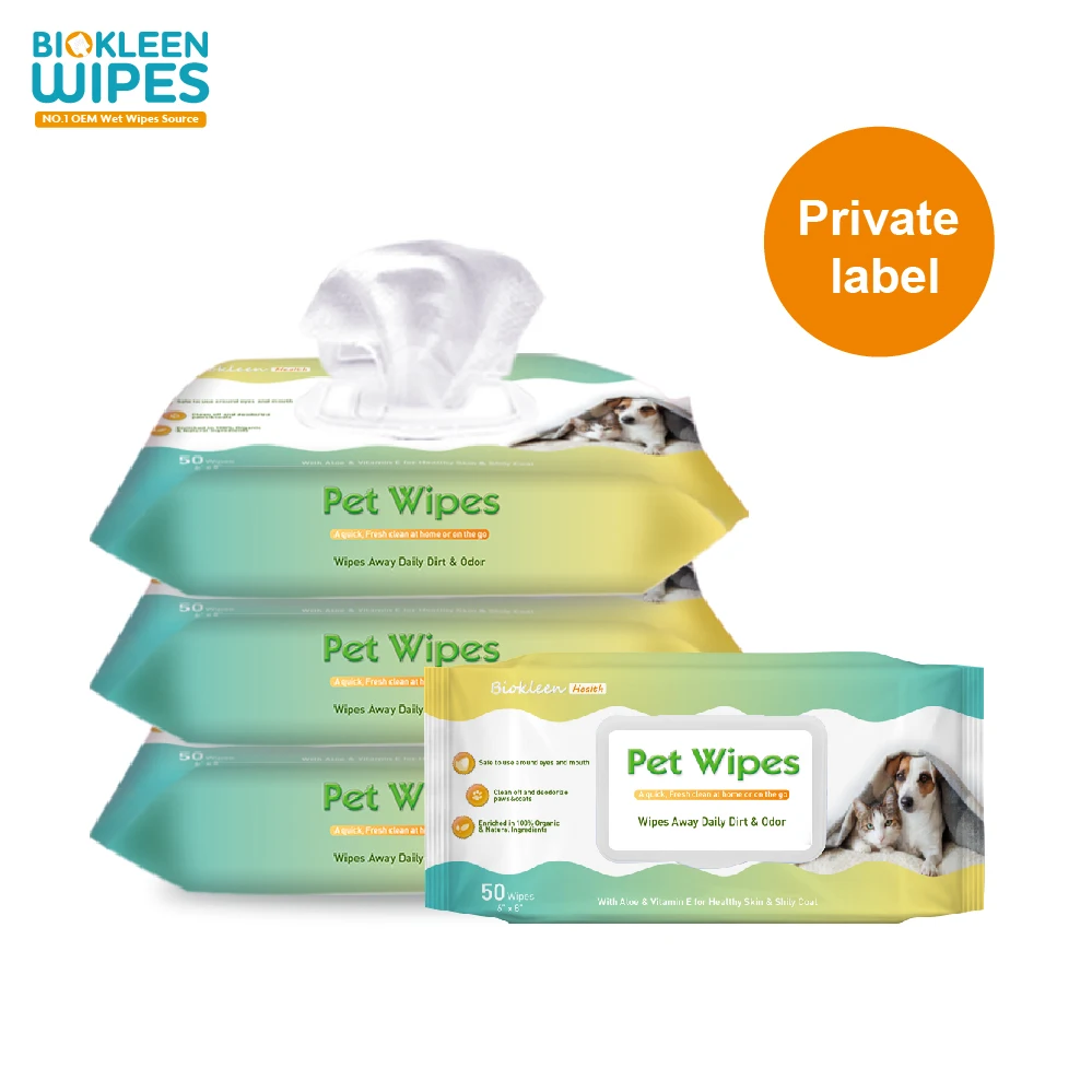 

Biokleen Private Label Disposable Non Woven Wet Pet Wet Cleaning Wet Wipes Customized