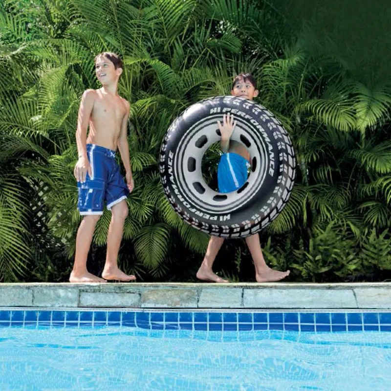Intex 6pk Giant Tire Tubes 59252 Six Inflatable Pool Water River Float Rings 36" for sale online 