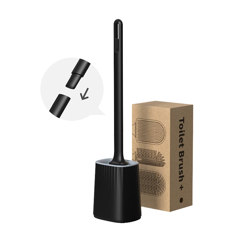 

Sanga Private Label Modern Black Luxury Wall Mounted Durable PP Silicone Non Leak Drip Toilet Cleaning Brush And Holder