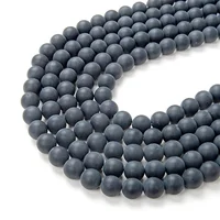 

4-14mm Matte Round Agate Black Onyx Gemstone Beads