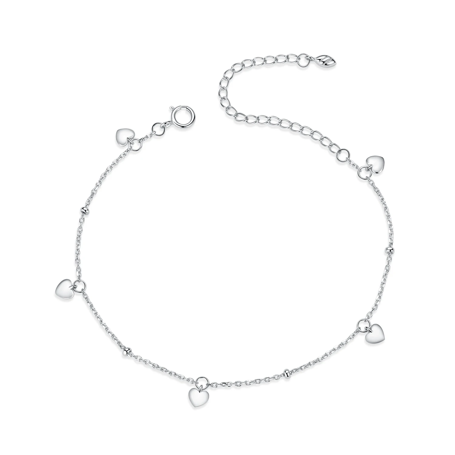 

Tiny heart pendants 925 silver chain female bracelet