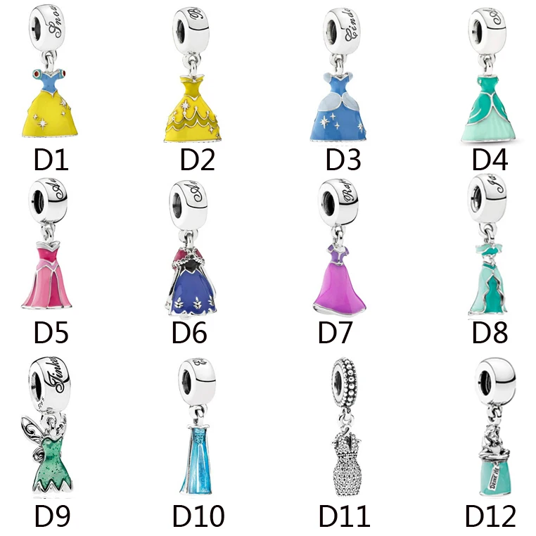 

Fit 925 Original Charms Bracelet Princess Dress Dangles Charm 100% Real 925 Sterling Silver Bead DIY Jewelry Making Gift, Photo