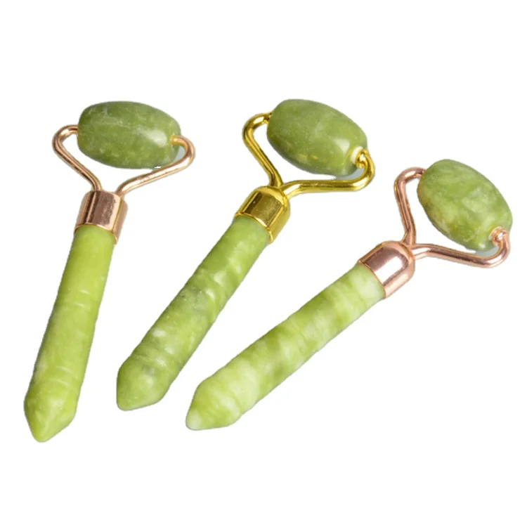 

Best Natural Xiuyan small jade roller guasha for facial massage New spiked green Xiuyan jade roller gua sha