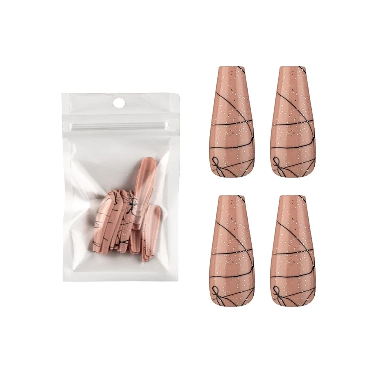 

Factory Price Art Nails Full Cover Artificial Fingernails Printed Fashion False Nails Tips