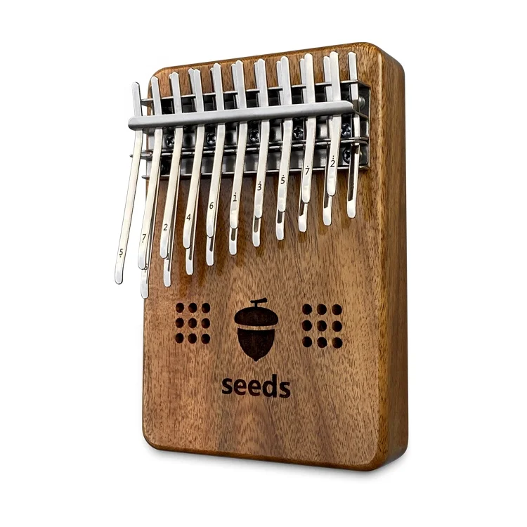 

Musical Instrument Thumb Piano Finger Piano With Case Music sheets Solid Wood Acoustic Mbira Double Layer 20 Keys seeds Kalimba