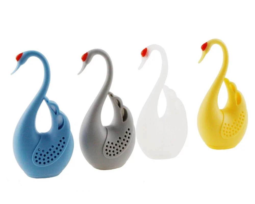 

H788 Home Kitchen Accessories Multi Colour Novelty Drinking Strainer Creative Swan Shape Food Grade Silicone Tea Infuser