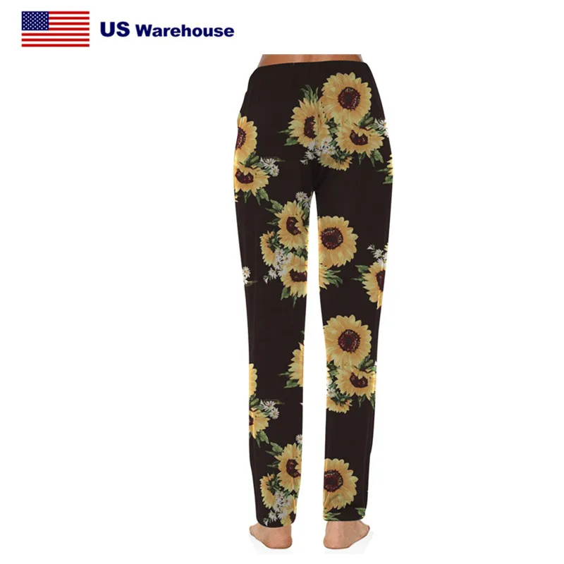 

Spandex Polyester USA STOCK Fast Dispatch gradient Women Elastic Waist Casual Pants with Pockets Drawstring Lounge Knitting Pant