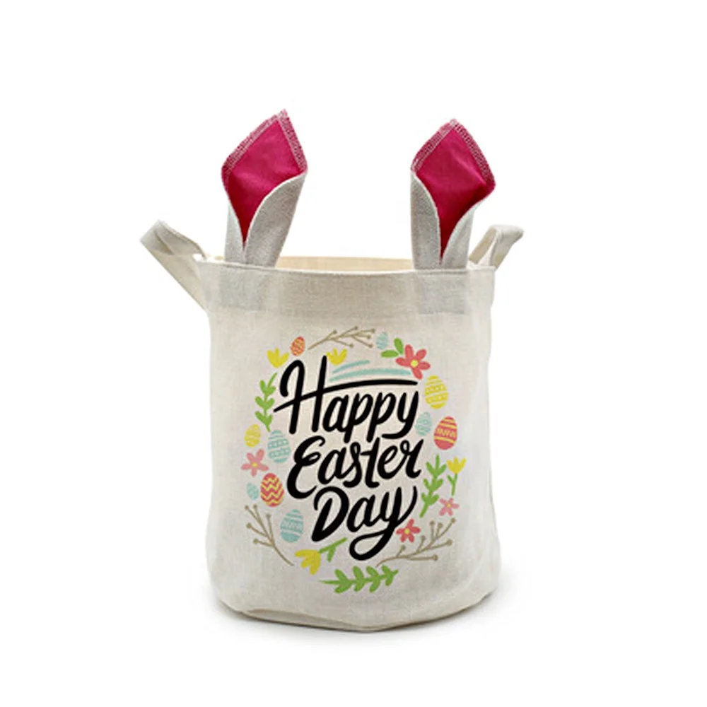 

Factory Direct Selling Sublimation Linen Blank Tote Shipping Easter Bag, White