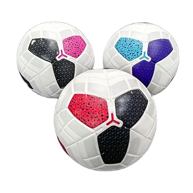 

2020 new arrival thermal PU leather bonded size 5 soccer football, Red & green