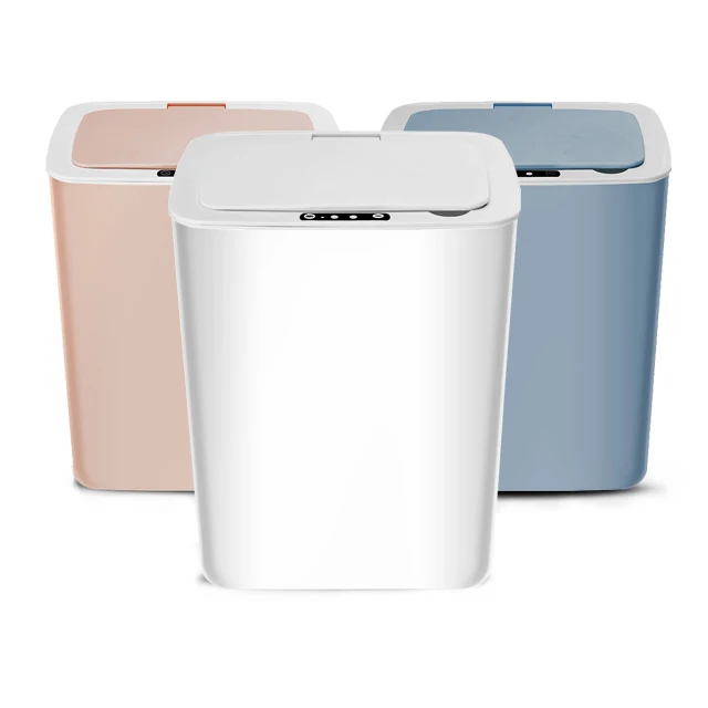 

Intelligent sensor trash can electronic automatic household bathroom toilet toilet waterproof trash can narrow gap, Blue/white/pink